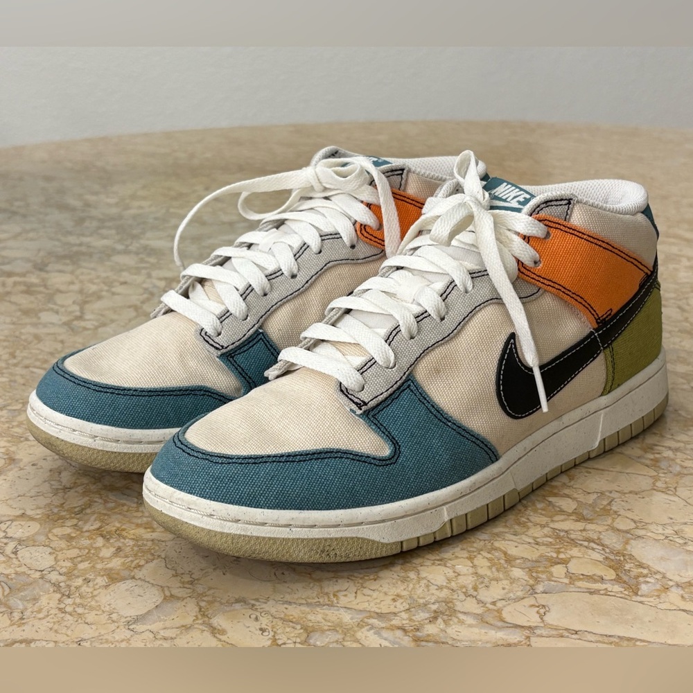 NIKE DUNK MID in PALE IVORY/BLACK-MINERAL TEAL DV0830 100 Men’s Size 9